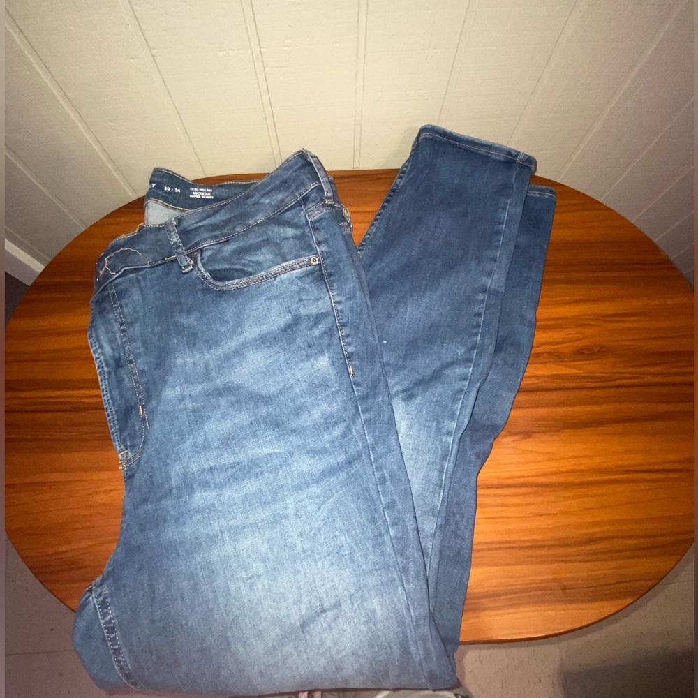 Blue straight leg jeans